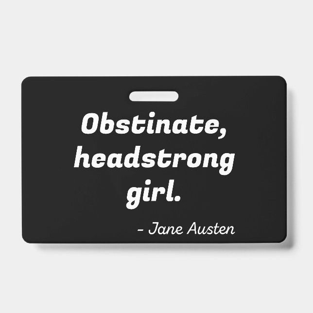 Tarjeta De Identificación Orgullo y prejuicio (Parte frontal)