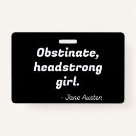 Tarjeta De Identificación Orgullo y prejuicio