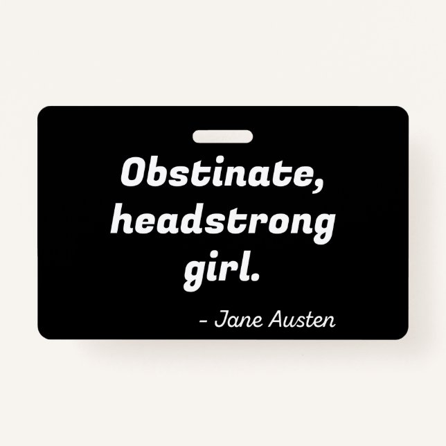 Tarjeta De Identificación Orgullo y prejuicio (Anverso)