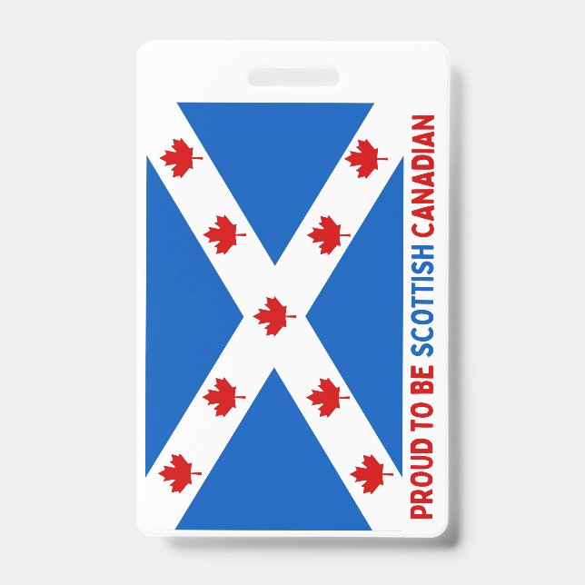 TARJETA DE IDENTIFICACIÓN ¡ORGULLOSO DE SER CANADIENSE ESCOCIA! (Parte frontal)