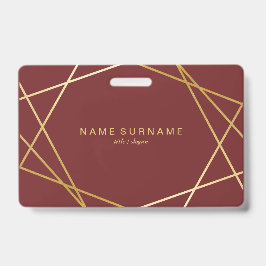 Tarjeta De Identificación Oro geométrico elegante minimalista moderno