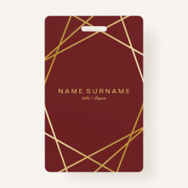 Tarjeta De Identificación Oro geométrico elegante minimalista moderno