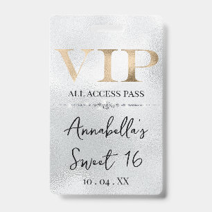 Tarjeta De Identificación Oro Glamuroso VIP en Plata
