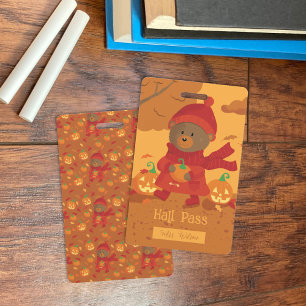 Tarjeta De Identificación Oso marrón Autumdent Hall Pass Badge