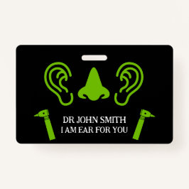 Tarjeta De Identificación Otolaringología Otorhinolaringólogo