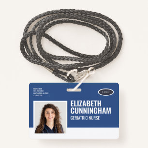 Tarjeta De Identificación Óvalo Logotipo Enfermero Nombre de foto Código de