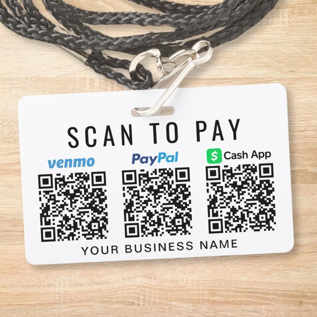Tarjeta De Identificación Paga escaneando el código QR de Paypal Venmo CashA (Subido por el creador)