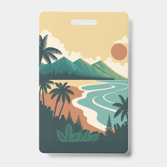 Tarjeta De Identificación paisaje marino de Hawái (Parte frontal)