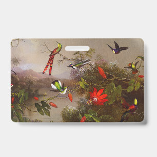 Tarjeta De Identificación Paisaje tropical con diez colibríes Heade