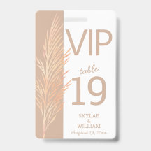 Pampas Grass Boda Fun VIP Creative Place Card