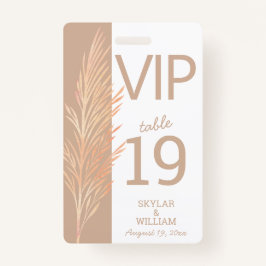 Tarjeta De Identificación Pampas Grass Boda Fun VIP Creative Place Card