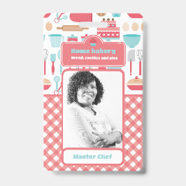 Tarjeta De Identificación Panadería casera personalizable Foto de chef profe