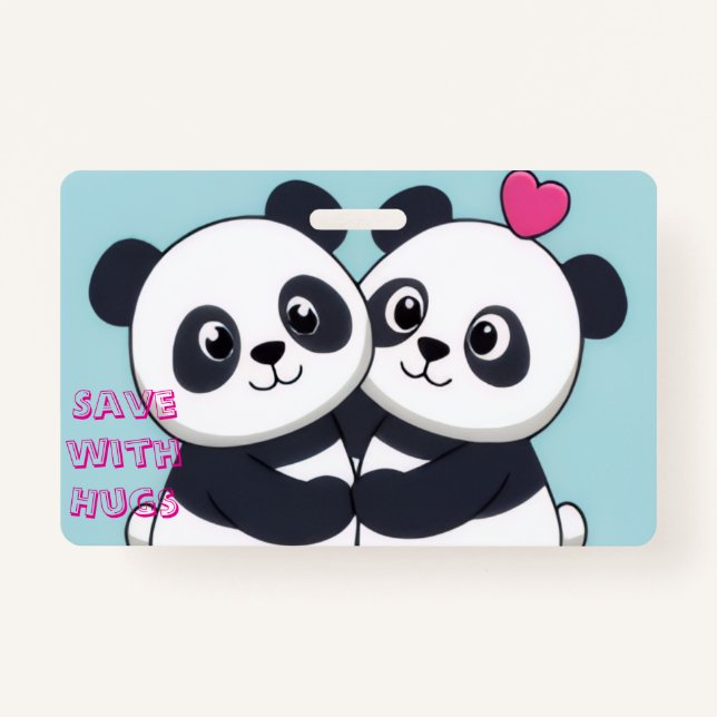 Tarjeta De Identificación Panda Hug Budget Notebook – Cute Planner for Savin (Reverso)