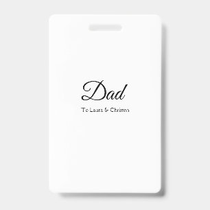 Tarjeta De Identificación Papá papá agrega el nombre de texto regalos del dí