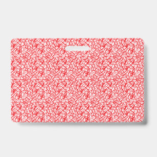 Tarjeta De Identificación Papel de regalo rojo y naranja con un mot
