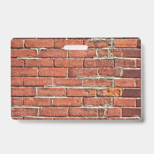 Tarjeta De Identificación Pared de ladrillo rojo elegante