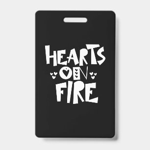 Tarjeta De Identificación Pareja Arte Corazones En Fuego
