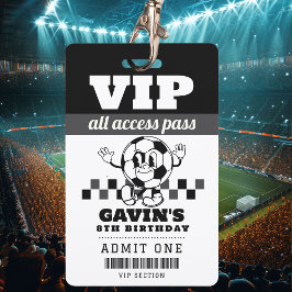 Tarjeta De Identificación Partido de Cumpleaños del Fútbol Retro Personaliza