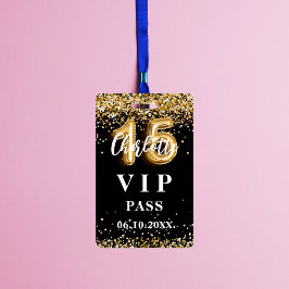 Tarjeta De Identificación Pasado de fiesta de vip de oro negro de Quinceaner