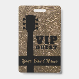 Tarjeta De Identificación Pase Backstage VIP Banda Música Country Rock Cordó