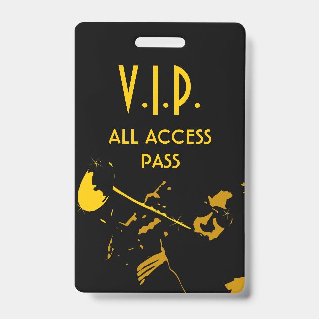 Tarjeta De Identificación Pase de acceso completo VIP en el evento musical (Parte frontal)