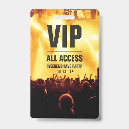 Tarjeta De Identificación Pase de acceso total de concierto VIP personalizad