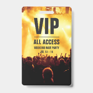 Tarjeta De Identificación Pase de acceso total de concierto VIP personalizad