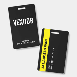 Tarjeta De Identificación Pase de acceso total del proveedor de insignia de 