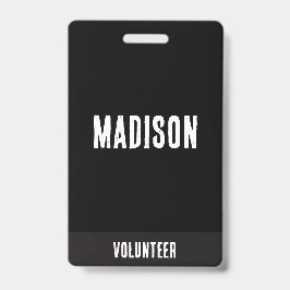 Tarjeta De Identificación Pase de acceso total evento nombre voluntario gris