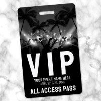 Pase de Acceso Total Evento VIP Blanco Negro
