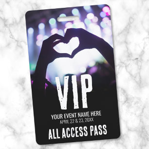Tarjeta De Identificación Pase de acceso total personalizado para eventos VI