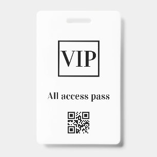 Tarjeta De Identificación pase de acceso total simple vip nombre del concier