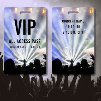 Tarjeta De Identificación Pase de acceso total VIP con nombre personalizado