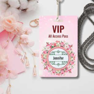 Tarjeta De Identificación Pase de Acceso Total VIP con Nombre Personalizado 