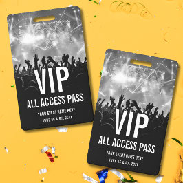 Tarjeta De Identificación Pase de Acceso Total VIP de Boleto de Concierto Ne