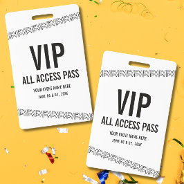 Tarjeta De Identificación Pase de Acceso Total VIP de Entrada para Concierto