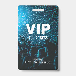 Tarjeta De Identificación Pase de acceso total VIP de foto de evento con ide