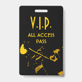 Tarjeta De Identificación Pase de Acceso Total VIP en Insignia Vertical de E