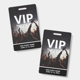 Tarjeta De Identificación Pase de Acceso Total VIP Evento de Concierto Perso