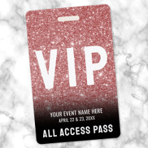 Pase de Acceso Total VIP Evento Glitter Rosa