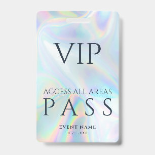 Tarjeta De Identificación Pase de Acceso Total VIP Logotipo Empresarial Holo