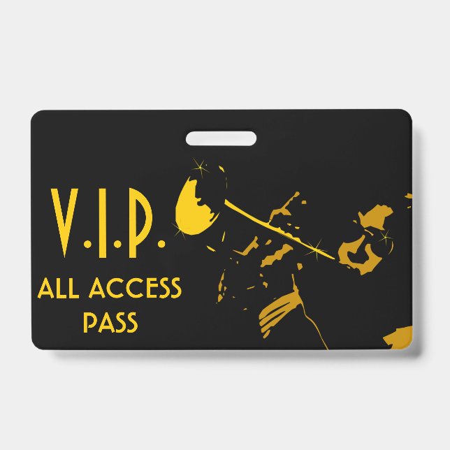 Tarjeta De Identificación Pase de Acceso Total VIP para Evento Musical (Parte frontal)