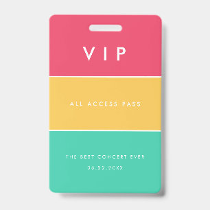 Tarjeta De Identificación Pase de acceso total VIP personalizable moderno