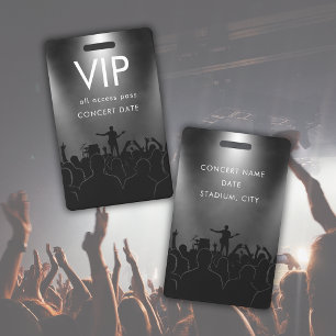 Tarjeta De Identificación Pase de acceso total VIP personalizado nombre negr