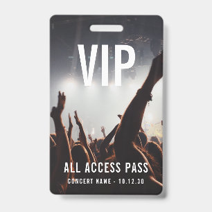 Tarjeta De Identificación Pase de acceso total VIP personalizado para concie