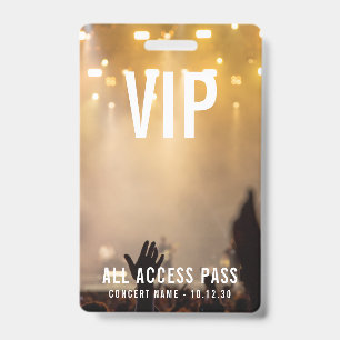 Tarjeta De Identificación Pase de acceso total VIP personalizado para concie