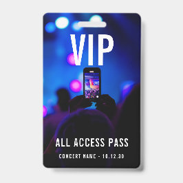 Tarjeta De Identificación Pase de acceso total VIP personalizado para fiesta