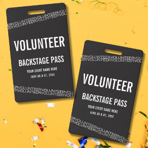 Tarjeta De Identificación Pase de Acceso Total Voluntario del Concierto Blan