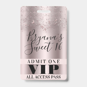 Tarjeta De Identificación Pase de Acceso VIP para Fiesta de Cumpleaños Dulce