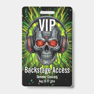 Tarjeta De Identificación Pase de acceso VIP personalizado al backstage de c